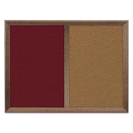 United Visual Products Enclosed Corkboard, 1 Door, 72"x36", 4" Fra UV3418-BRONZE-DBURGU